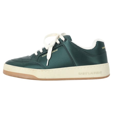 Saint Laurent SL/61 lage sneakers in groen satijn