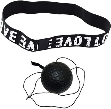 Boksen Bal - Reflex Bal - Reactie Training - Verstelbare Hoofdband - 6 cm Bal - Zwart