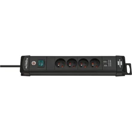 Brennenstuhl Stekkerdoos Premium-line 4-voudig Met Usb (type A) Zwart 1,8 Meter