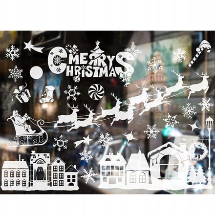 Hangzhou A Link Star Technology - Feestdeurdecoratie - Kerst Thema - Zelfklevend - 35cm x 50cm