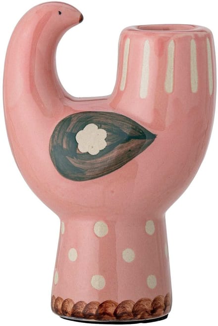 Bloomingville Kandelaar aardewerk roze Trudy 12cm