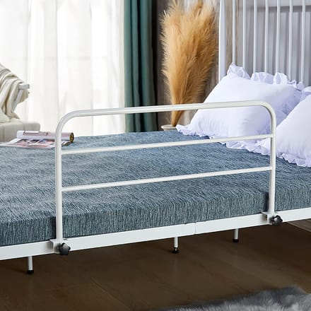 Bed Veiligheidsleuning - Hulpbeugel Bed - Valbescherming Bed - Stevig Koolstofstaal - 40x80 cm - Wit