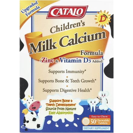 CATALO, infant milk calcium formula, zinc and vitamin D, 50 chewable tablets