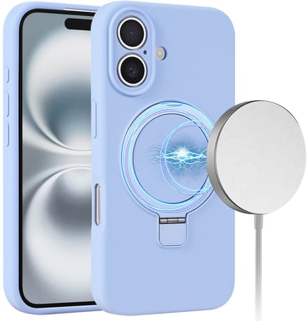 Hoes geschikt voor iPhone 17 Hoesje Blauw - MagSafe compatible - Solidenz Kickstand Case - Shockproof Backcover