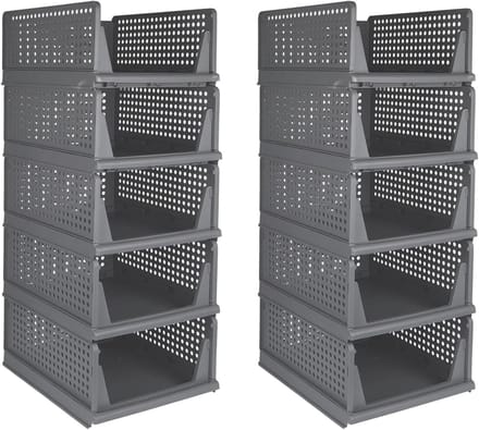 Lade Organizer - Opbergdozen - Kleding Opbergen - Stapelbaar Ontwerp - 33 x 42 x 90 cm - Grijs