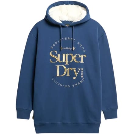 Superdry - Luxe jurk met capuchon en metallic logo - Dames - Jurken