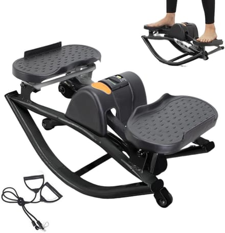 Compacte Stepper - Hometrainer - Cardio Training - Stille Hydraulische Technologie - 50x25x25cm - Zwart