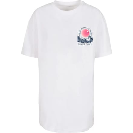 Dames-T-shirt oversized Merchcode Sunset Charm