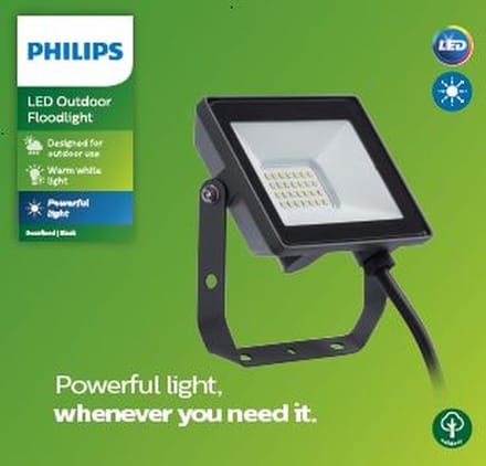 Philips - Decoflood - Floodlight - zwart - 1x10W