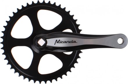 Miranda crankstel 48T voor 3/32″ ketting – aluminium – zwart