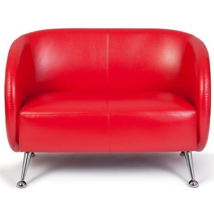 Loungesofa / Clubsofa ST. LUCIA Kunstleder 2-zit rood hjh OFFICE
