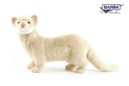Hansa Knuffel Fret - Wit pluche knuffeldier - Realistisch - 40 cm