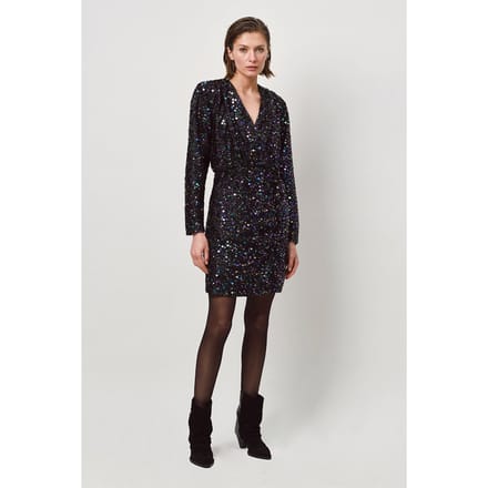 Dante6 Kendrax Sequins Mini Dress Raven Größe: 36 | Minikleider Outlet | Damen