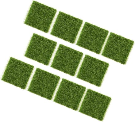 Kunstgras Matten - Mos Effect - Miniatuur Tuin - Realistisch Gazon - 10 Stuks 7.5cm - Groen