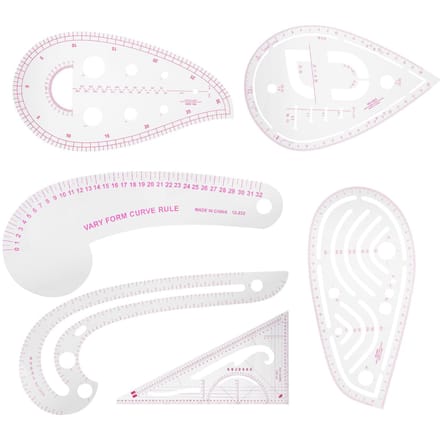 6 stuks Curve Liniaal Multifunctioneel Plastic Variabele Vorm Naaien Gradatie Bewijs Kledingontwerpen Tool white
