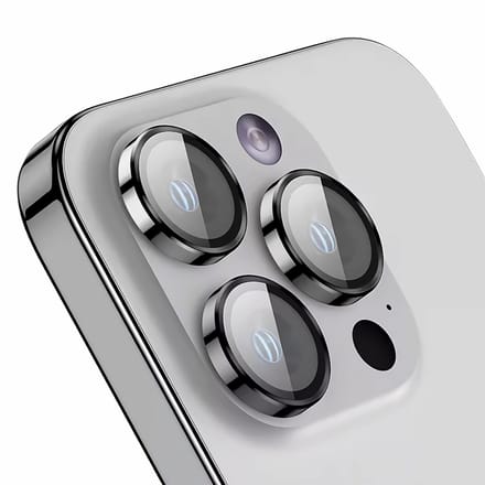 Rixus Metal Shield Camera Tempered Glass For Apple iPhone 15, 15 Plus Blue