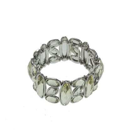 Behave - Rekarmband transparante stenen - cocktail stijl - 14,5 cm