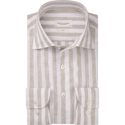 Profuomo Ppxh10019 Lange Mouw Overhemden Beige Ppxh10019