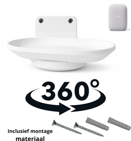 Wall Mount – Premium 360 graden draaien Geschikt voor Google Nest Audio – Houder voor Speaker – Wit -