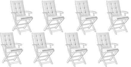 MAUI PREMIUM - Tuinkussen set 8 - Gebroken wit - Polyester