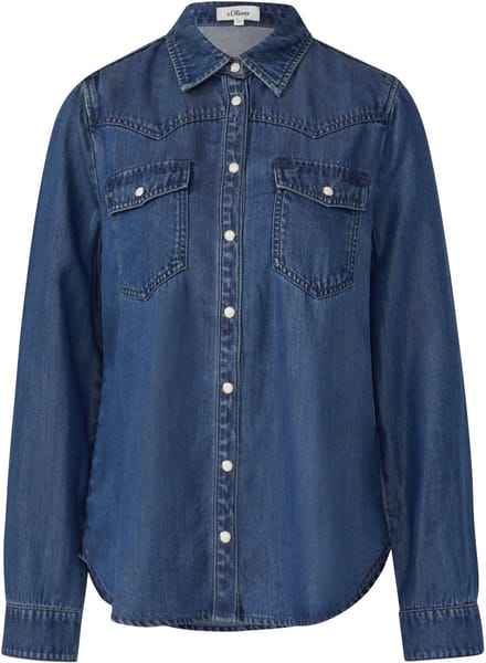 s.Oliver - female - Denim overhemd met zijdeachtige touch