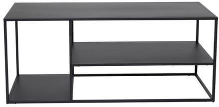Staal salontafel 1 plank zwart.