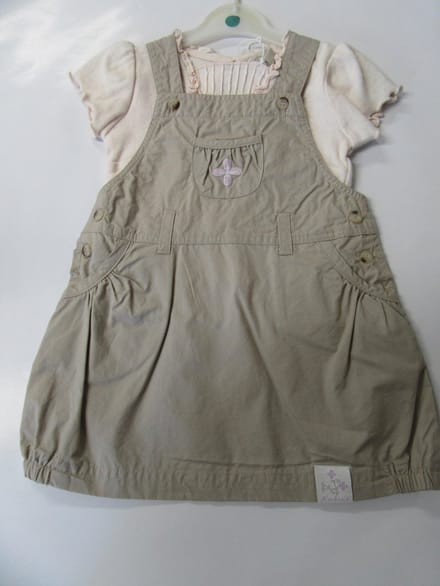 noukie's , overgooier + tshirt , beige /rose , 2 jaar / 92