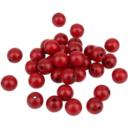 Houten kralen, Ø 12 mm, 30 stuks - Rood