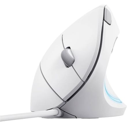 Trust VERTO ERGO Muis Kabelgebonden Optisch Wit 6 Toetsen 1600 dpi Ergonomisch