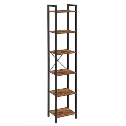 BEGRYF - Opbergrek - rustiek bruin - 6 legplanken - 39,5x30x187,5 cm