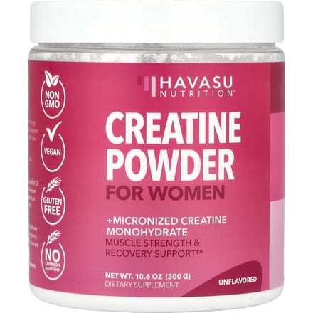 Poudre de Créatine Pour Femmes, Sans Arôme, 10,6 oz (300 grammes)