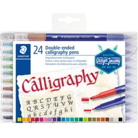 Zweispitzmaler Calligraph duo, 24 Farben in transparenter Faltschachtel.