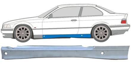 Volledige dorpel voor BMW 3 E36 1990-2000 / Links / COUPE