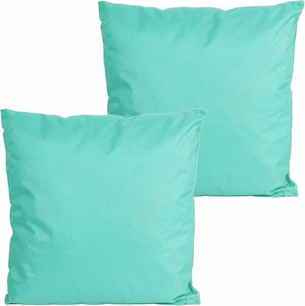 Anna's collection buitenkussens - 2x - turquoise blauw - 60 x 60 cm - binnen/buiten