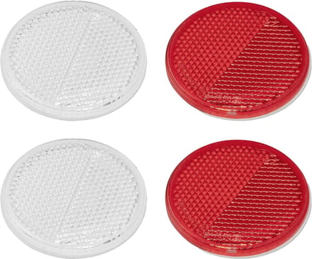Proplus Reflector Set - 4 stuks - 2x rood - 2x wit - zelfklevend - 60 mm - rond