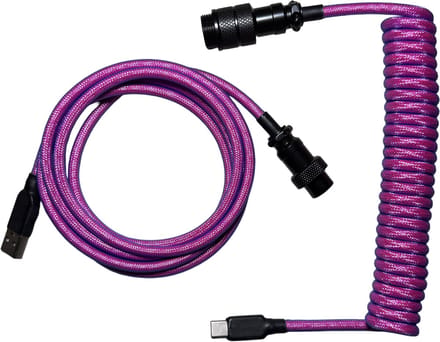 Premium Coiled Cable - Paars - USB-C Naar USB-A - Mechanisch Toetsenbord Kabel
