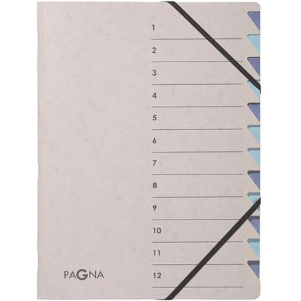 Sorteermap pagna easy a4 12 tabs Lichtblauw/donkerblauw