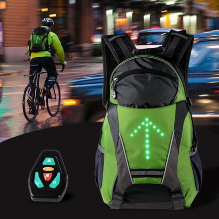 18L Fietsrugzak LED-richtingaanwijzerlicht Buitenveiligheid Nachtelijk rijden Kamperen groen/grijze kleur