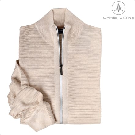 Chris Cayne - Vest 9499 beige uni korte rits zomer - maat M