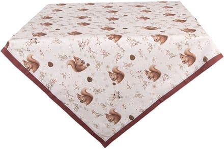 Clayre & Eef Tafelkleed 100x100 cm Beige Katoen