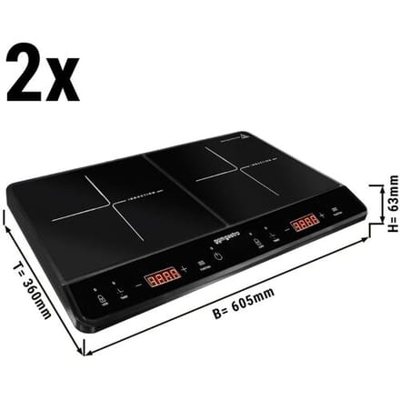 GGM Gastro (2 Stück) Mobiler Induktionsherd - 3,5 kW - 2 Kochfelder Zwart