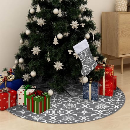 vidaXL - Kerstboomrok - luxe - met - sok - 150 - cm - stof - grijs
