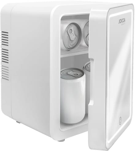 Mini Koelkast met LED-Spiegel – Koud & Warm - Verwijderbare Plank – 4L Capaciteit, 3 Lichtintensiteiten - Wit