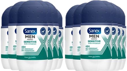 Sanex Deo Roller Men - Dermo Sensitive 48H - 12 x 50 ml - Voordeelverpakking