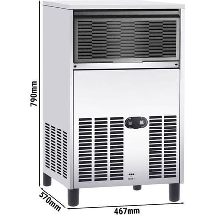 GGM Gastro Eiswürfelbereiter - Zylinder - 60 kg/24 h Zilver