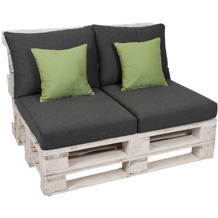 GO-DE TEXTIL Palletkussenset (Antraciet/groen)