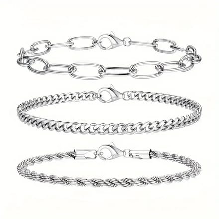Nivard Armband - Staal - Nep Zilver - Dames - 3 St - Zilver A
