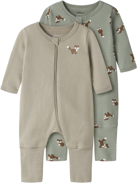 NAME IT- NBMNIGHTSUIT 2P ZIP FF FOX NOOS - Jongens - Sleepsuit