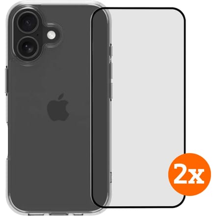 BlueBuilt Protective Back Cover iPhone 17 Transparant + Screenprotector Glas Duo Pack