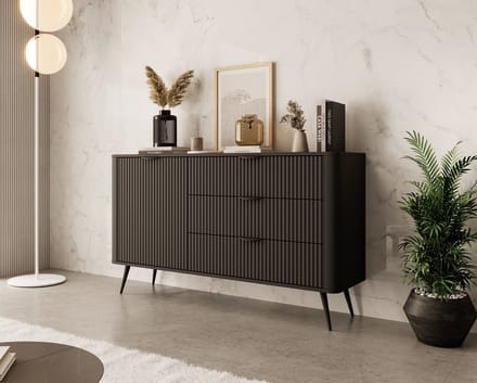 Meubella - Dressoir Lima - Zwart - 138 cm